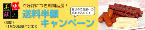 送料半額キャンペーン